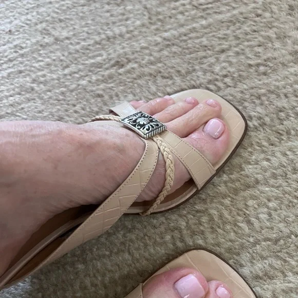 Brighton Ivory Kayla Croc Kitten Heel Sandals - Picture 6 of 7